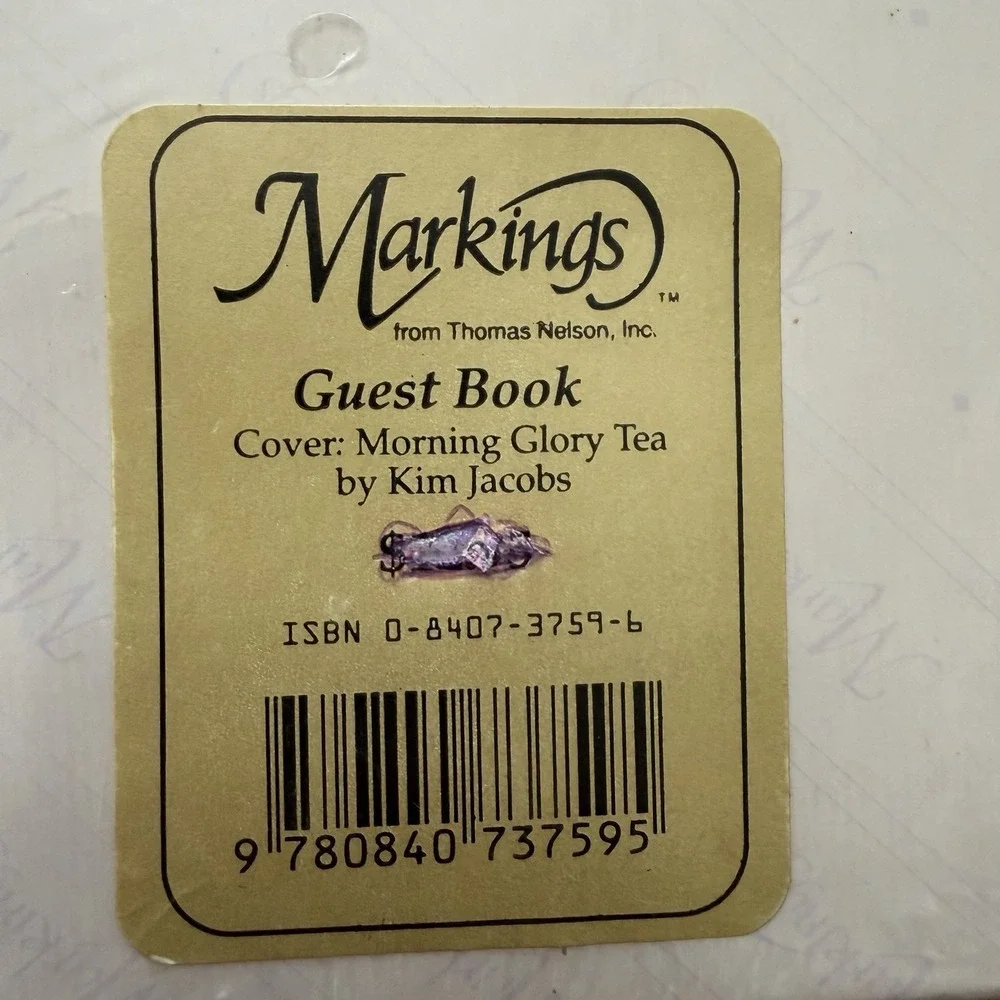 Vintage Kim Jacobs Morning Glory Tea Guest Book NOS Sealed